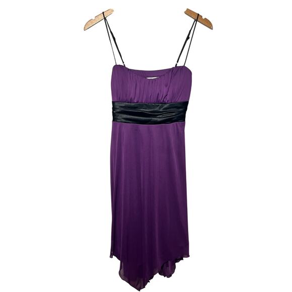 Speechless Dress VTG Y2K Purple Tulle Black BabyDoll Sash Satin Evening Party L - Picture 1 of 8